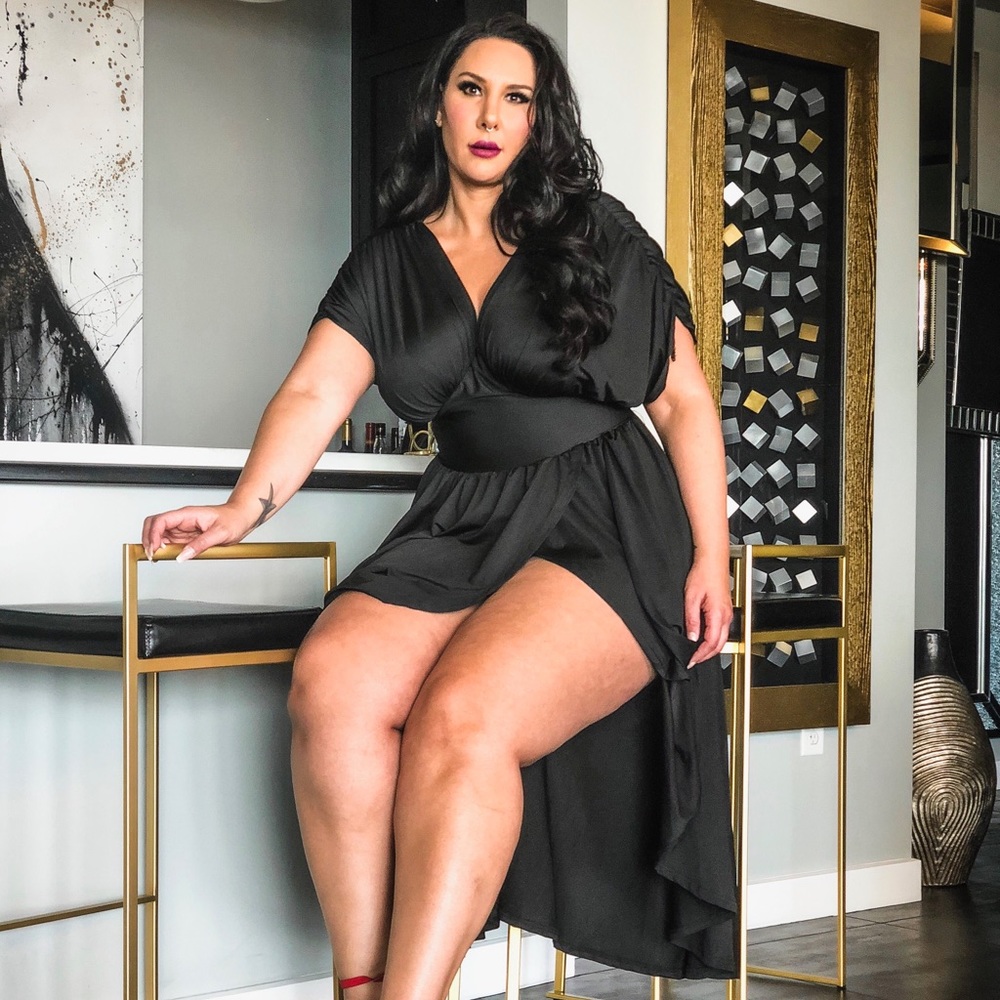 Plus Size High Low Maxi Flowy Dress 2x